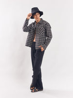Load image into Gallery viewer, Black Checked Holiday Shirt