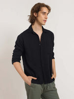 Load image into Gallery viewer, Black Gauze Holiday Shirt