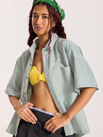 Load image into Gallery viewer, Green Checkered Cropped Shirt