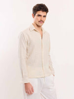 Load image into Gallery viewer, Cream Textured Holiday Shirt