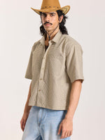 Load image into Gallery viewer, Brown Checkered Cropped Shirt