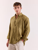 Load image into Gallery viewer, Khaki 60s Lea Linen Shirt