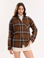 Load image into Gallery viewer, Dark Brown Flannel Overshirt