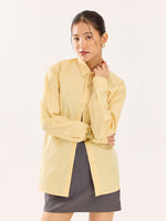 Load image into Gallery viewer, Butter Yellow Striped Poplin Shirt