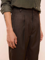 Load image into Gallery viewer, Brown Textured Baggy Fit Trousers