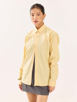 Load image into Gallery viewer, Butter Yellow Striped Poplin Shirt