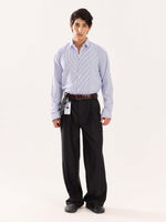 Load image into Gallery viewer, Blue & White Striped Poplin Shirt