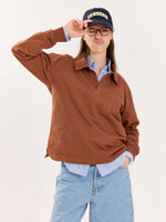 Load image into Gallery viewer, Brown Terry Polo Tee