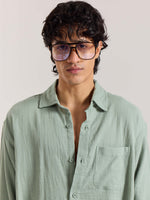 Load image into Gallery viewer, Aqua Green Gauze Holiday Shirt