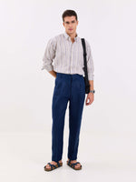 Load image into Gallery viewer, Dark Blue Linen Trousers