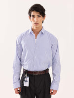 Load image into Gallery viewer, Blue & White Striped Poplin Shirt