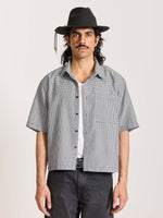 Load image into Gallery viewer, Black Checkered Cropped Shirt