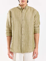 Load image into Gallery viewer, Pale Green Checked Irish Linen Shirt