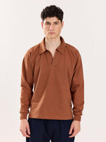 Load image into Gallery viewer, Brown Terry Polo Tee