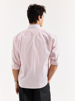 Load image into Gallery viewer, Light Pink Striped Contrast Collar Oversized Shirt