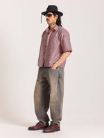 Load image into Gallery viewer, Burgundy Checkered Cropped Shirt