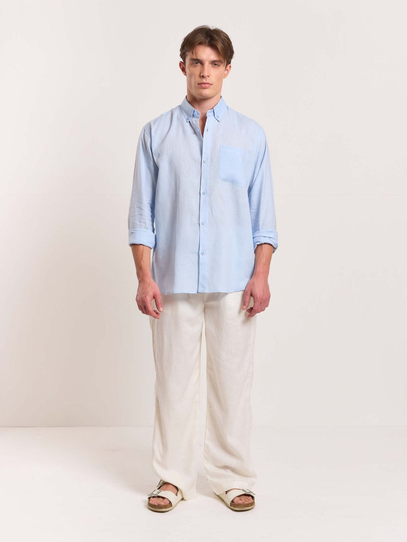 Sky Blue Linen Shirt