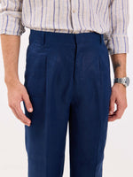 Load image into Gallery viewer, Dark Blue Linen Trousers