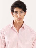 Load image into Gallery viewer, Peach & White Striped Poplin Shirt