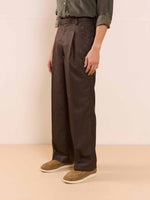 Load image into Gallery viewer, Brown Textured Baggy Fit Trousers