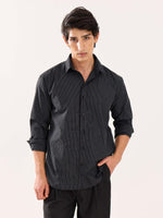 Load image into Gallery viewer, Black Pinstriped Poplin Shirt
