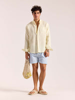 Load image into Gallery viewer, Light Yellow 60s Lea Linen Shirt