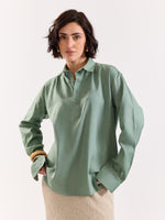 Load image into Gallery viewer, Sage Green Linen Blend Pullover