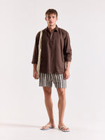 Load image into Gallery viewer, Dark Brown Linen Blend Pullover