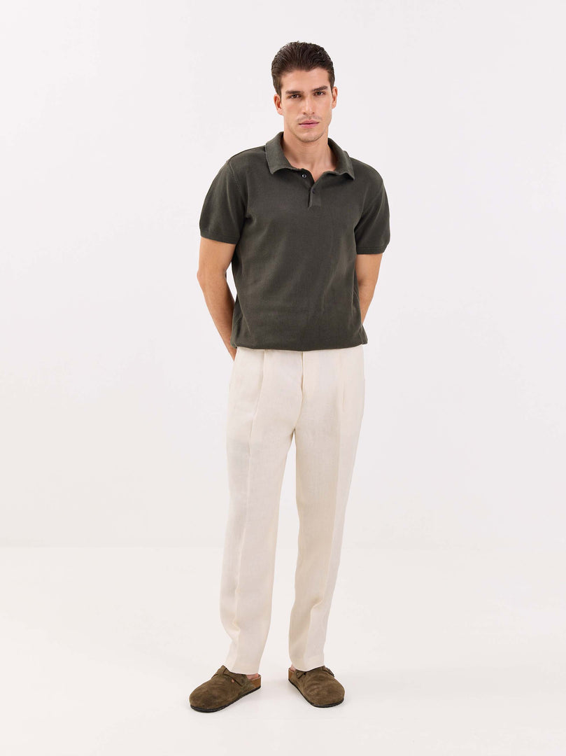 Cream Linen Trousers