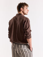 Load image into Gallery viewer, Dark Brown Linen Blend Pullover