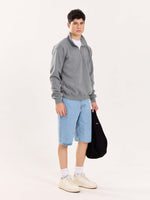 Load image into Gallery viewer, Grey Quarter-Zip Sweatshirt