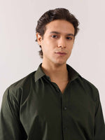 Load image into Gallery viewer, Dark Olive Poplin Shirt
