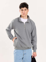 Load image into Gallery viewer, Grey Quarter-Zip Sweatshirt