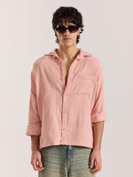 Load image into Gallery viewer, Salmon Pink Gauze Holiday Shirt
