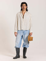 Load image into Gallery viewer, Polka Dot Oversized Cropped Shirt