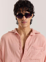 Load image into Gallery viewer, Salmon Pink Gauze Holiday Shirt