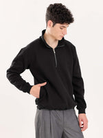 Load image into Gallery viewer, Black Quarter-Zip Sweatshirt