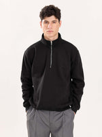 Load image into Gallery viewer, Black Quarter-Zip Sweatshirt