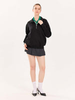 Load image into Gallery viewer, Black Quarter-Zip Sweatshirt