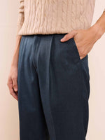 Load image into Gallery viewer, Blue Textured Baggy Fit Trousers
