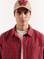 Load image into Gallery viewer, Red & Black Checkered Seersucker Oversized Shirt