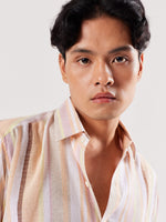 Load image into Gallery viewer, Linen-blend Striped Shirt