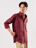 Load image into Gallery viewer, Maroon Linen Shirt