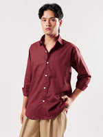 Load image into Gallery viewer, Maroon Linen Shirt