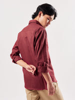 Load image into Gallery viewer, Maroon Linen Shirt