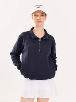 Load image into Gallery viewer, Dark Blue Quarter-Zip Sweatshirt