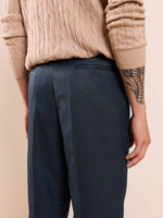 Load image into Gallery viewer, Blue Textured Baggy Fit Trousers