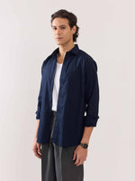 Load image into Gallery viewer, Dark Blue Poplin Shirt