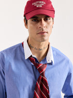 Load image into Gallery viewer, Blue Striped Contrast Collar Oversized Shirt