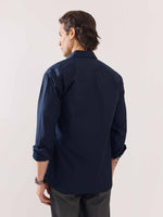 Load image into Gallery viewer, Dark Blue Poplin Shirt
